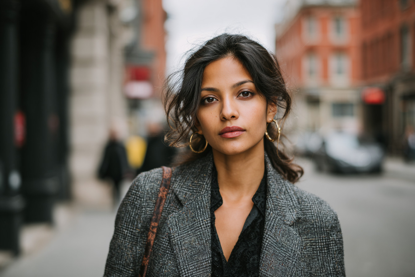confident woman facing camera