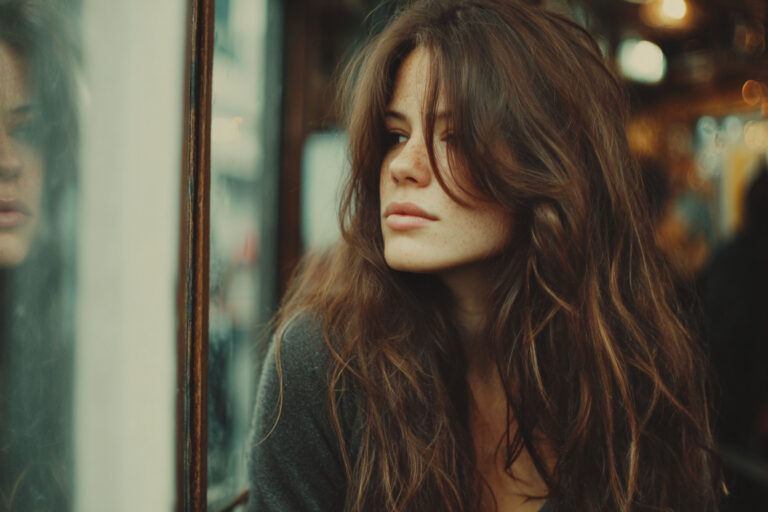 self_reflection beautiful woman looking in mirror